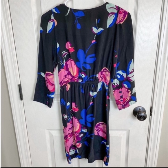 {SOLD} YUMI KIM ANTHROPOLOGIE Revolve Floral Long Sleeve Mini Dress Silk XS Pink - Picture 6 of 7